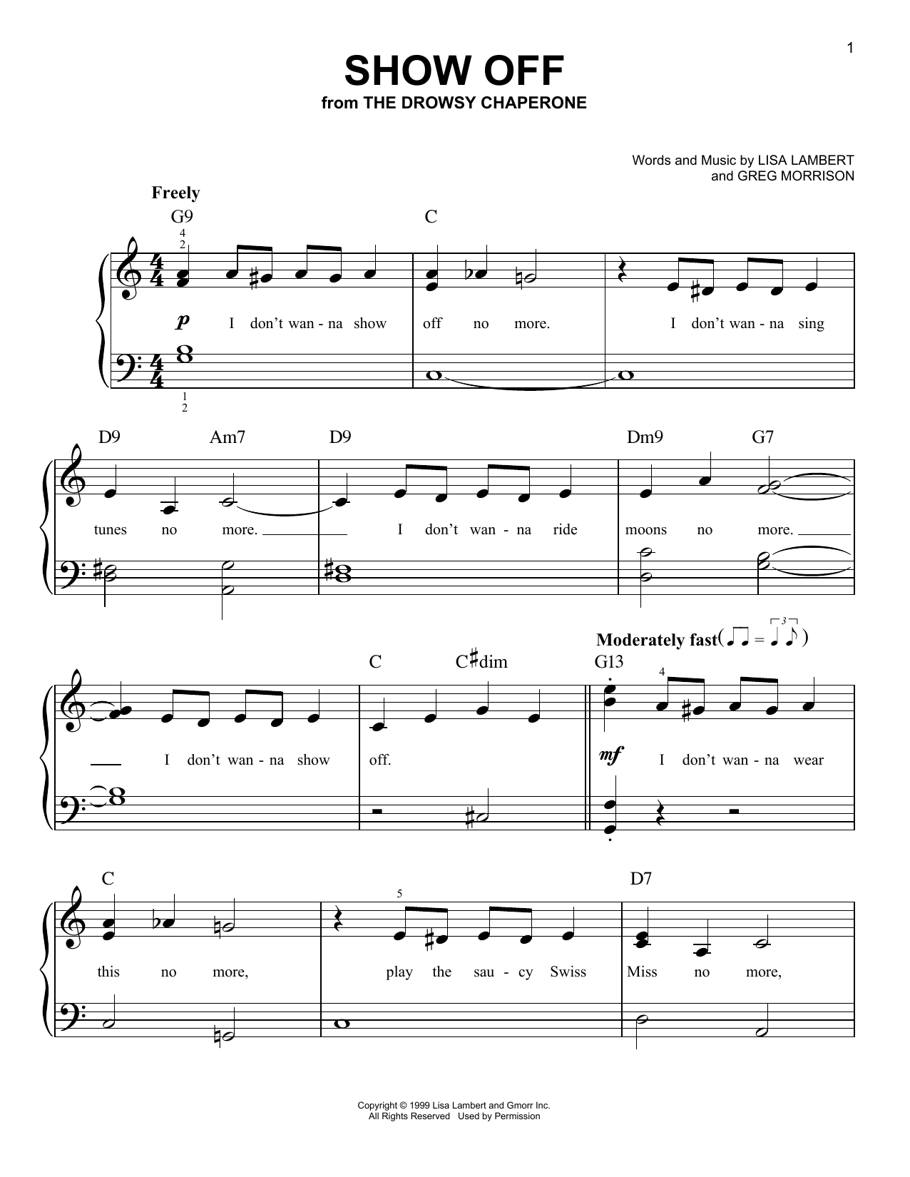Lisa Lambert Show Off (from The Drowsy Chaperone) Sheet Music