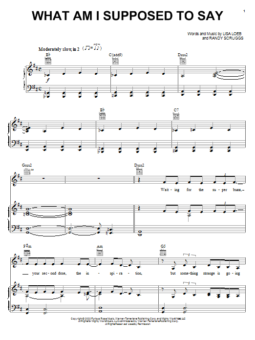 Lisa Loeb What Am I Supposed To Say Sheet Music
