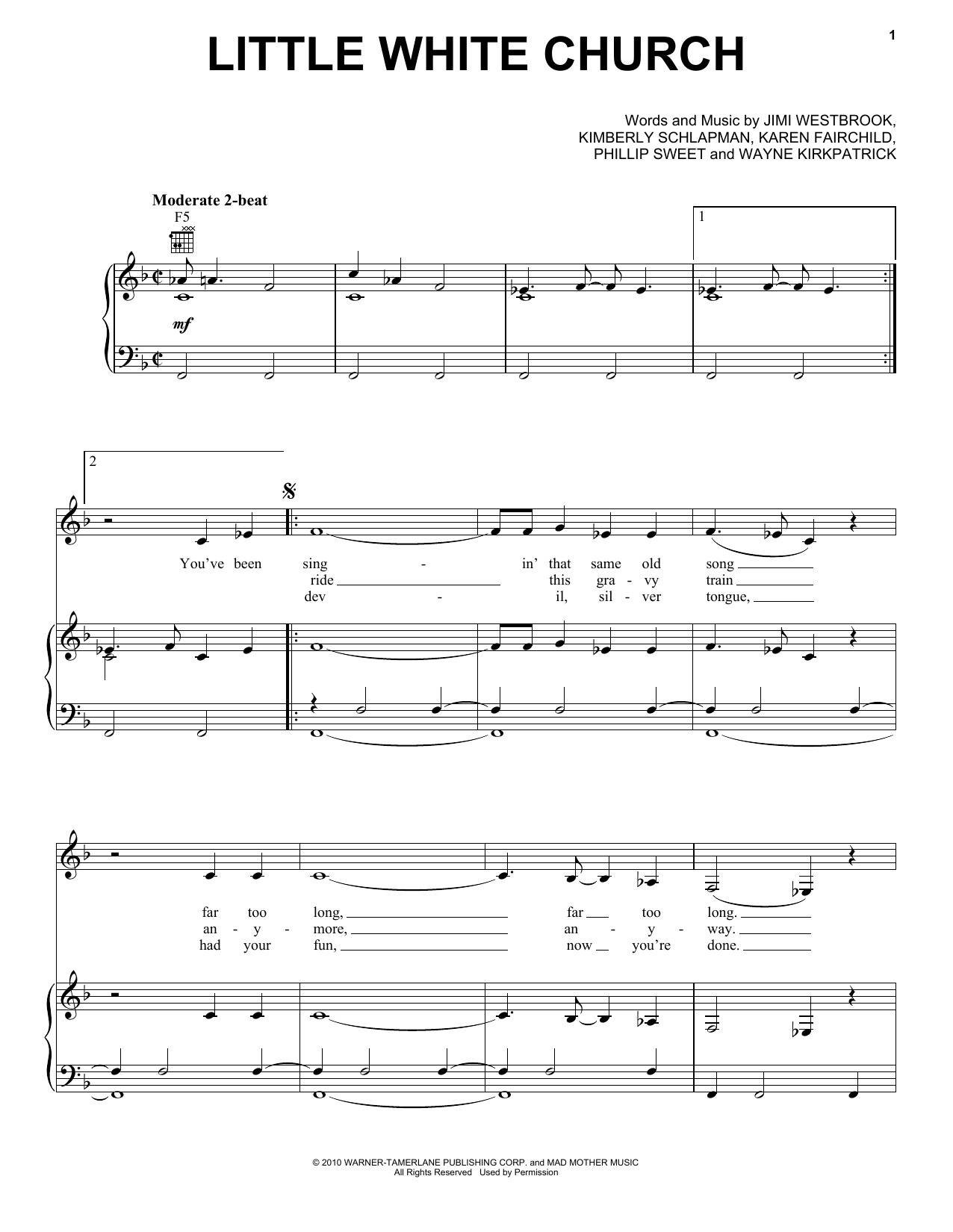 Little Big Town Little White Church Sheet Music