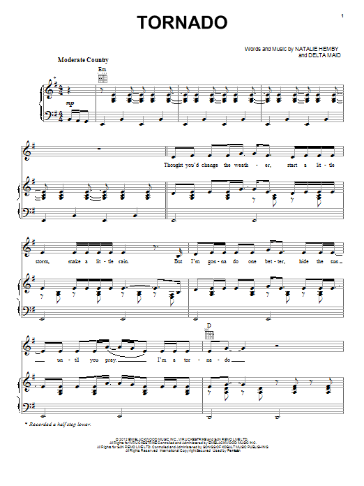 Little Big Town Tornado Sheet Music