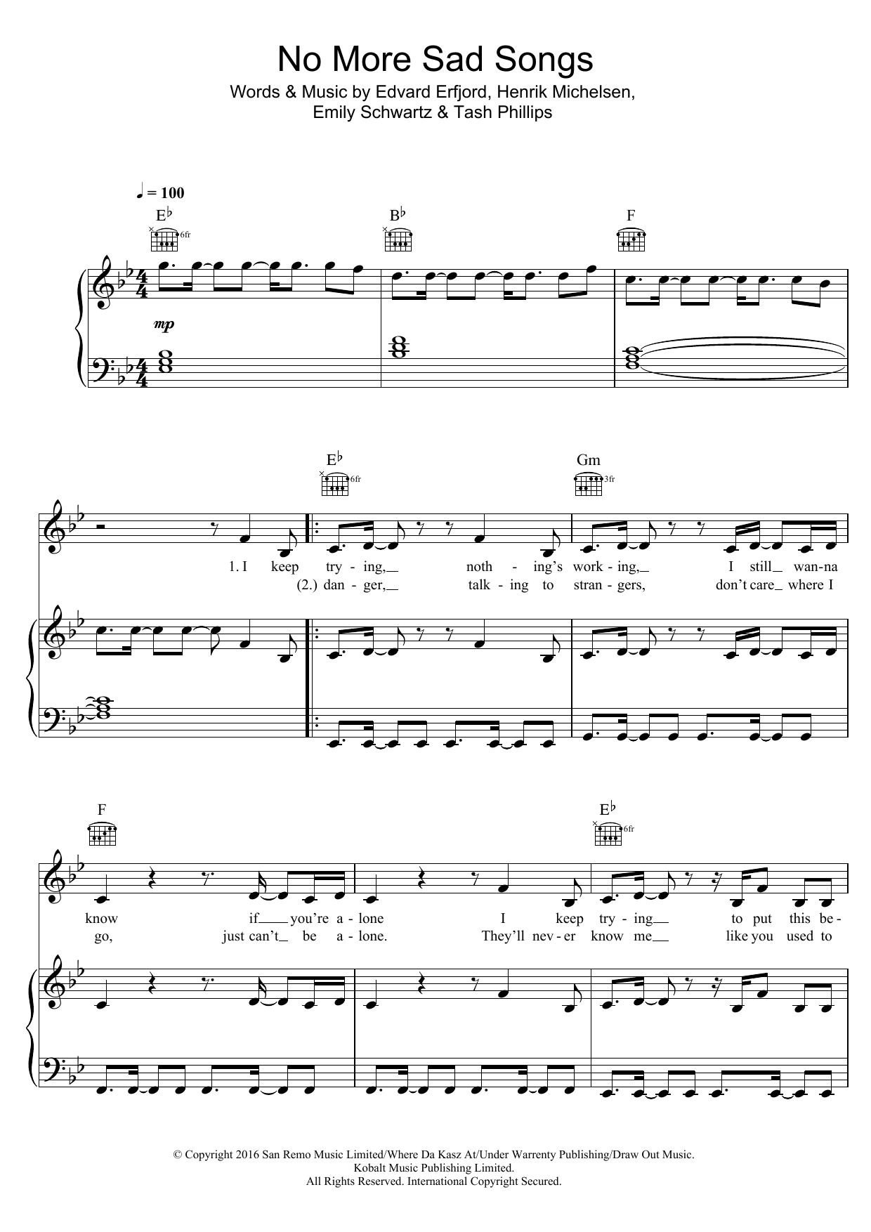 Little Mix No More Sad Songs (featuring Machine Gun Kelly) Sheet Music