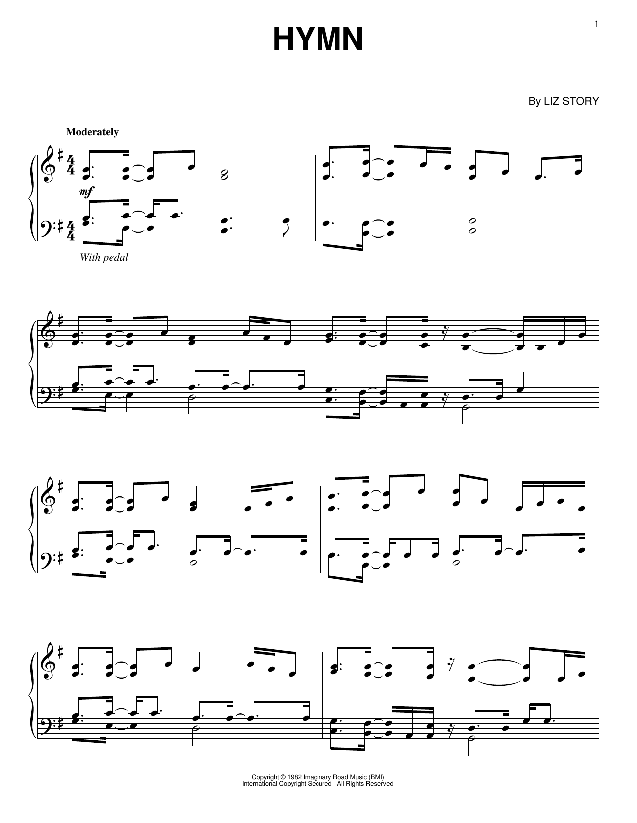 Liz Story Hymn Sheet Music