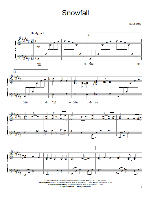 Liz Story Snowfall Sheet Music