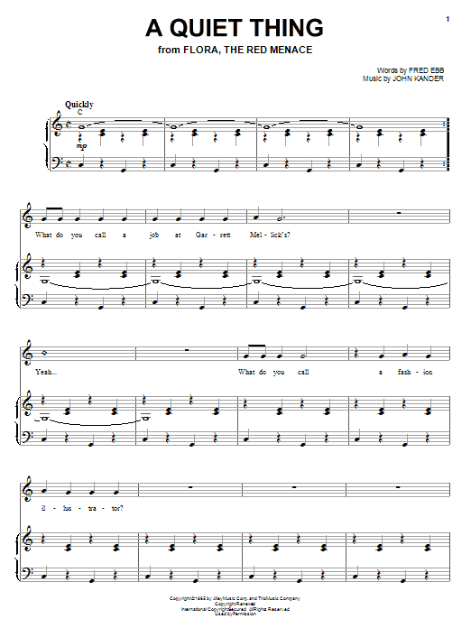 Liza Minnelli A Quiet Thing Sheet Music