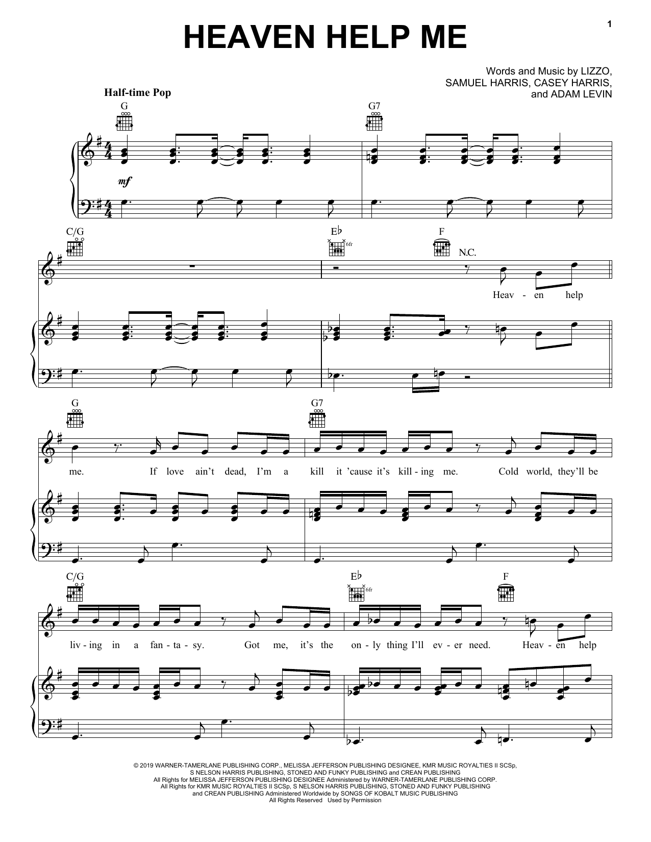 Lizzo Heaven Help Me Sheet Music