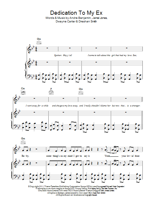 Lloyd Dedication To My Ex (Miss That) Sheet Music