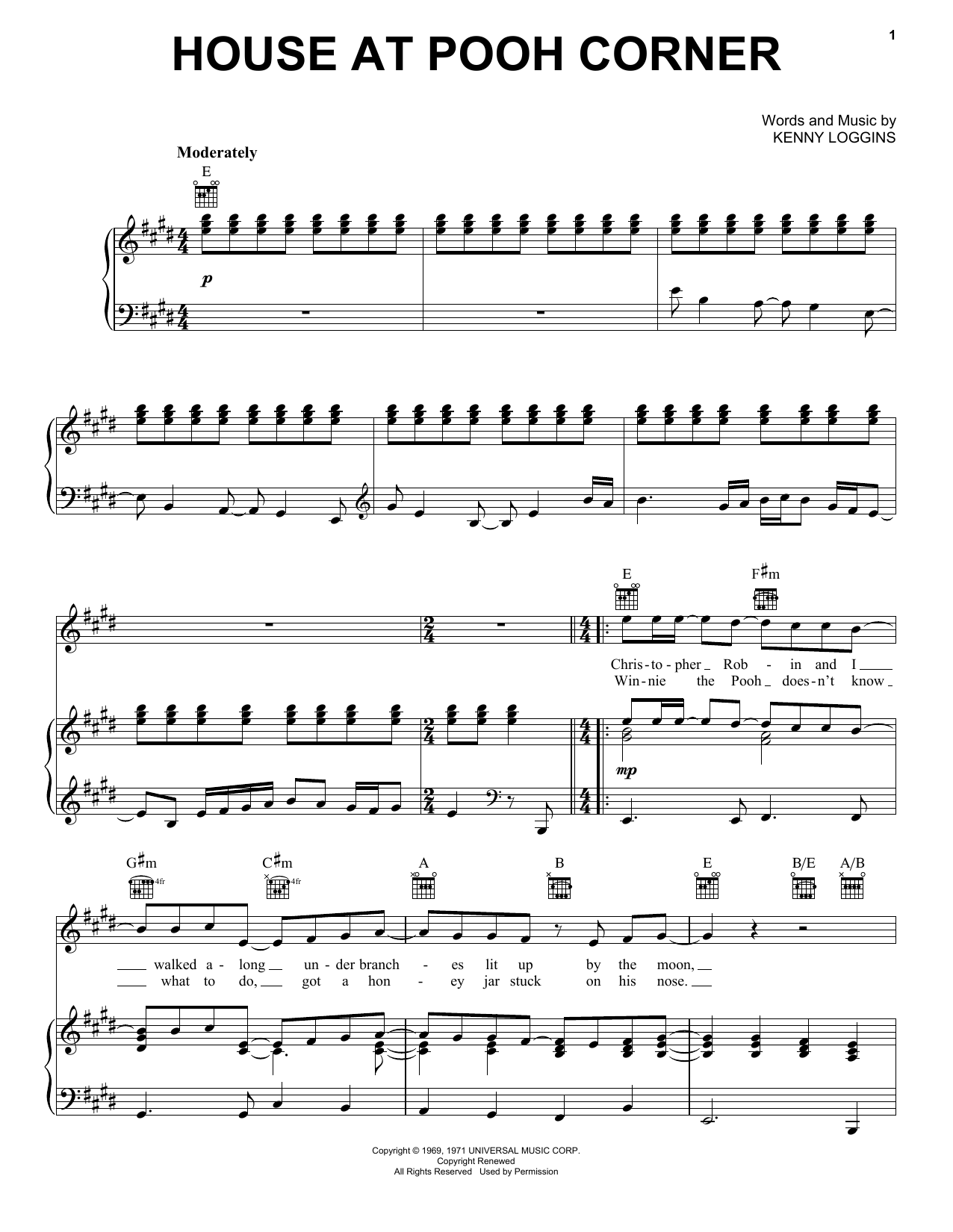 Loggins & Messina House At Pooh Corner Sheet Music