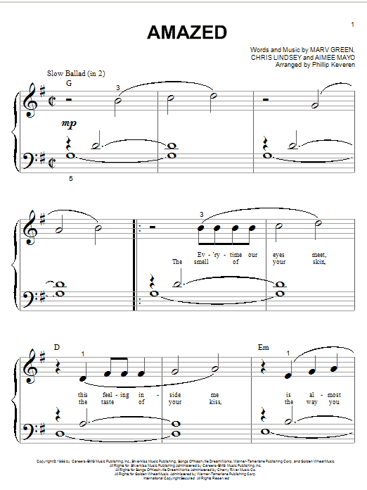 Lonestar Amazed (arr. Phillip Keveren) Sheet Music