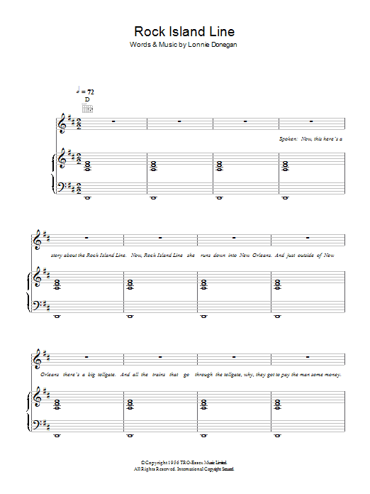 Lonnie Donegan Rock Island Line Sheet Music