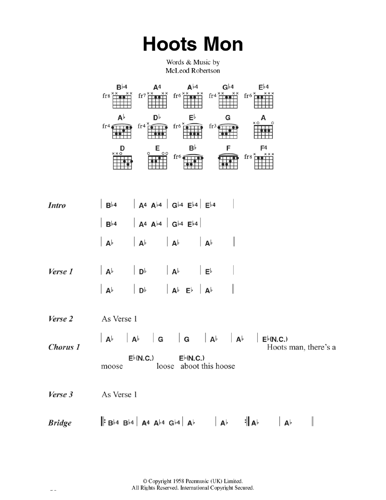 Lord Rockingham's XI Hoots Mon Sheet Music