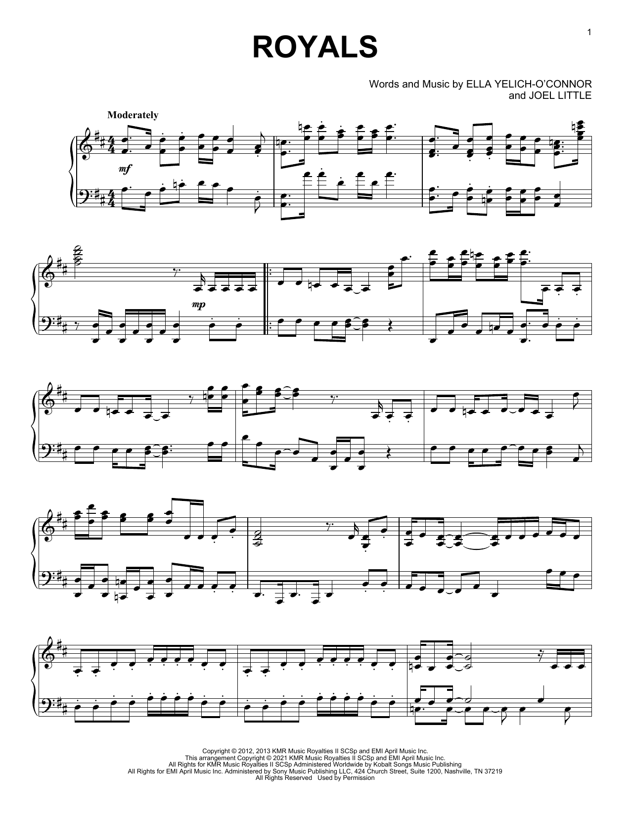 Lorde Royals [Classical version] Sheet Music