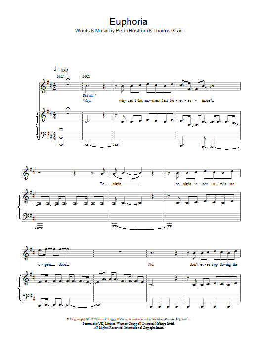 Loreen Euphoria Sheet Music