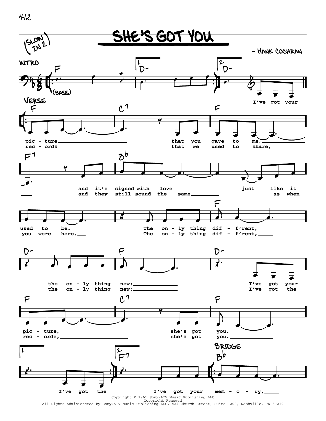 Loretta Lynn She's Got You Sheet Music