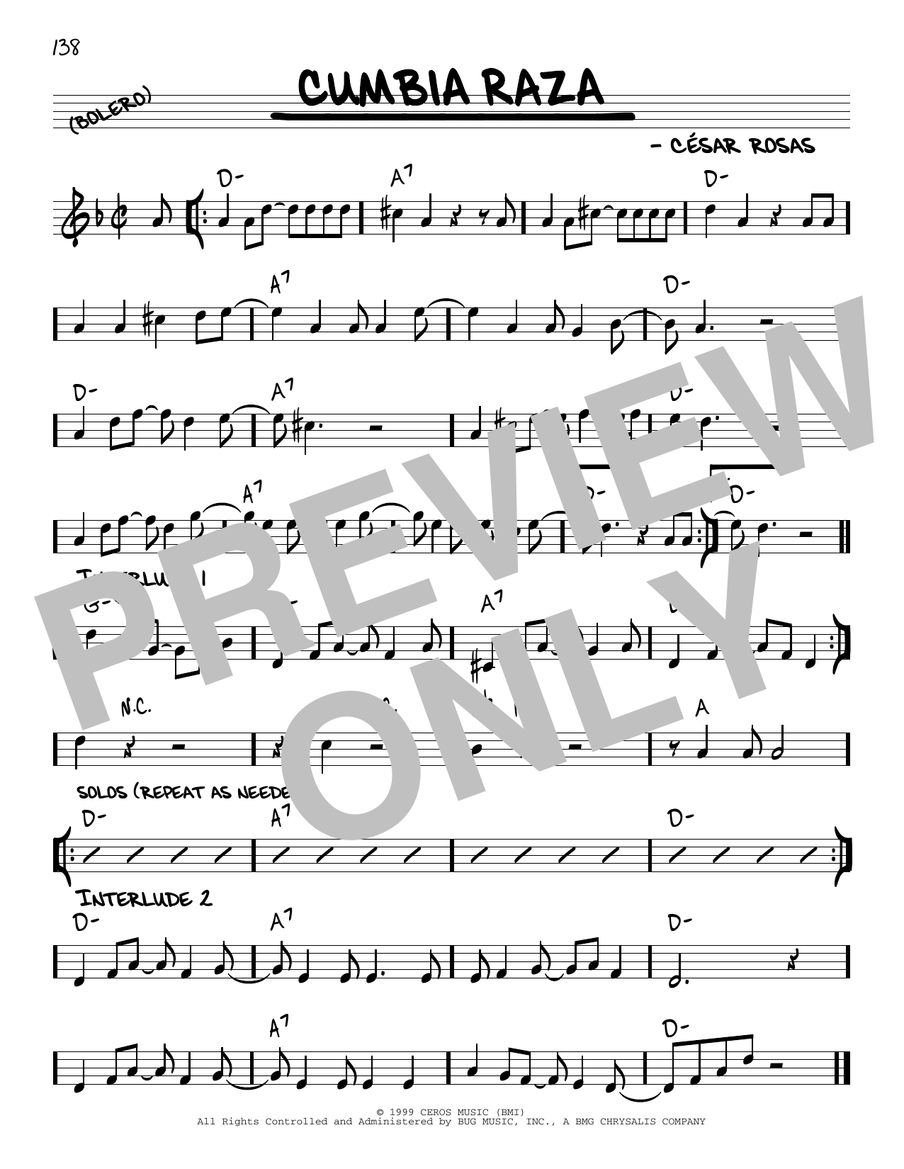 Los Lobos Cumbia Raza Sheet Music