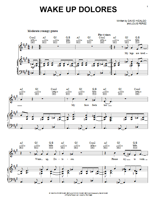 Los Lobos Wake Up Dolores Sheet Music