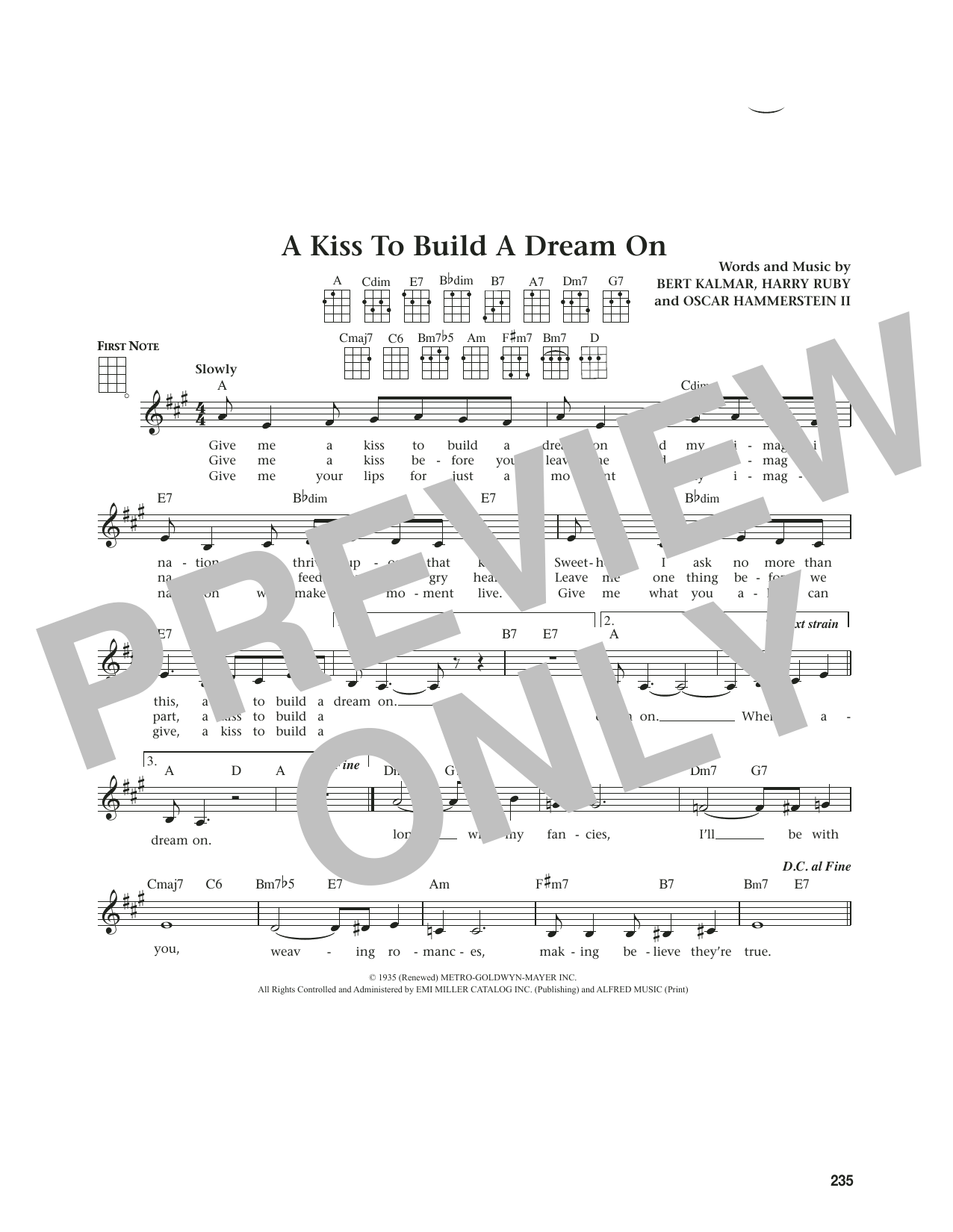 Louis Armstrong A Kiss To Build A Dream On (from The Daily Ukulele) (arr. Jim Beloff) Sheet Music
