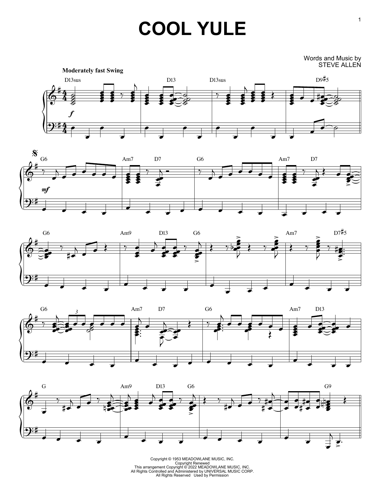 Louis Armstrong Cool Yule [Jazz version] (arr. Brent Edstrom) Sheet Music