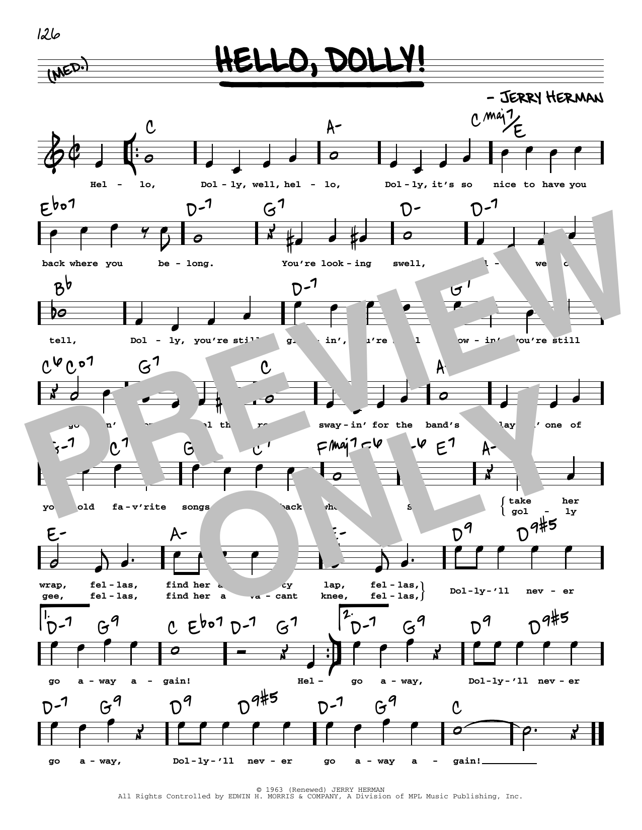 Louis Armstrong Hello, Dolly! (High Voice) Sheet Music