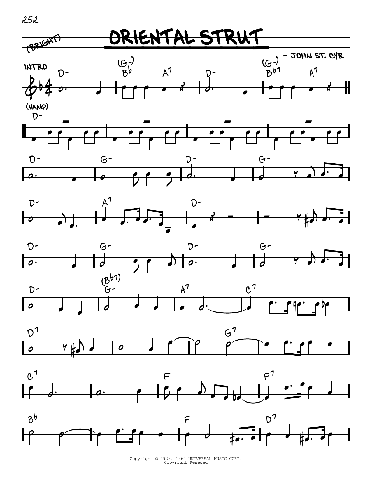 Louis Armstrong Oriental Strut (arr. Robert Rawlins) Sheet Music