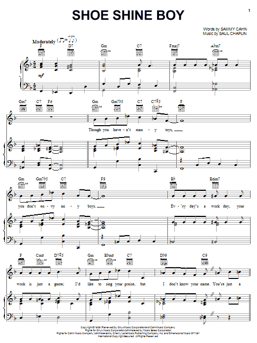 Louis Armstrong Shoe Shine Boy Sheet Music