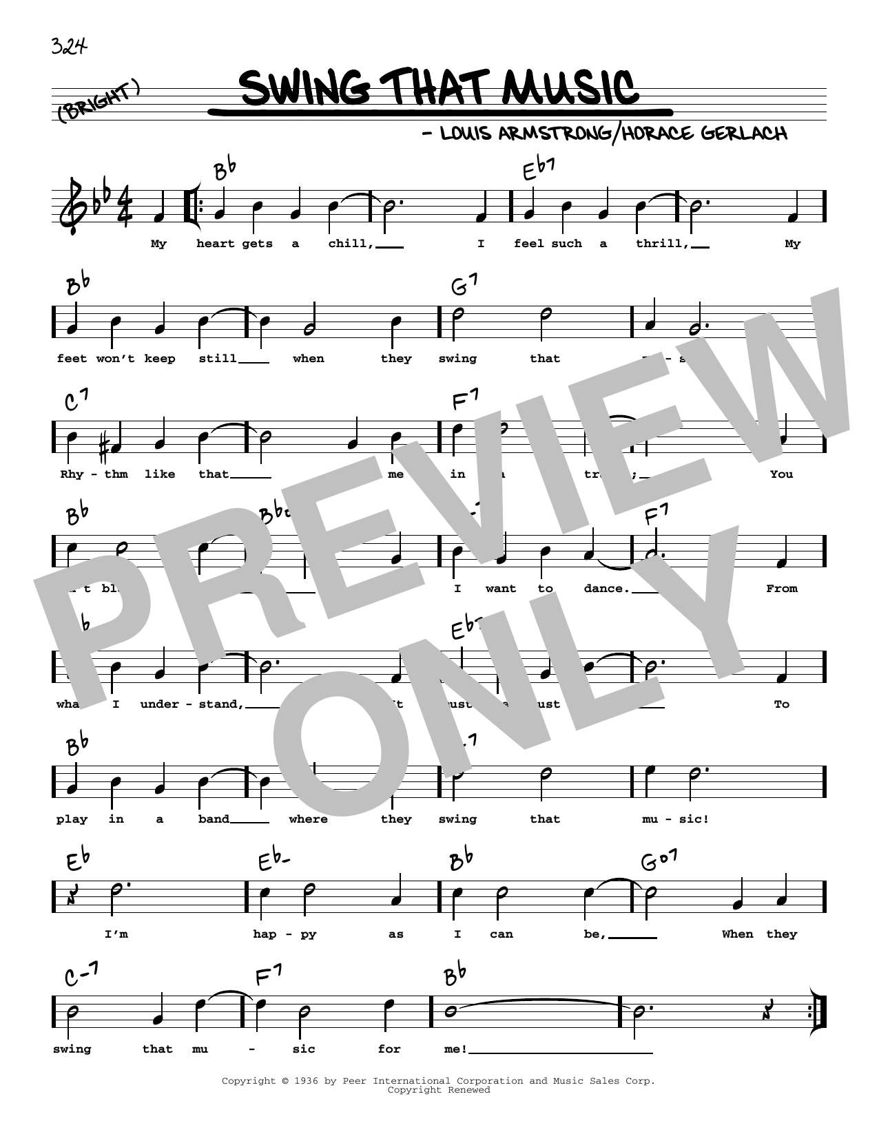 Louis Armstrong Swing That Music (arr. Robert Rawlins) Sheet Music
