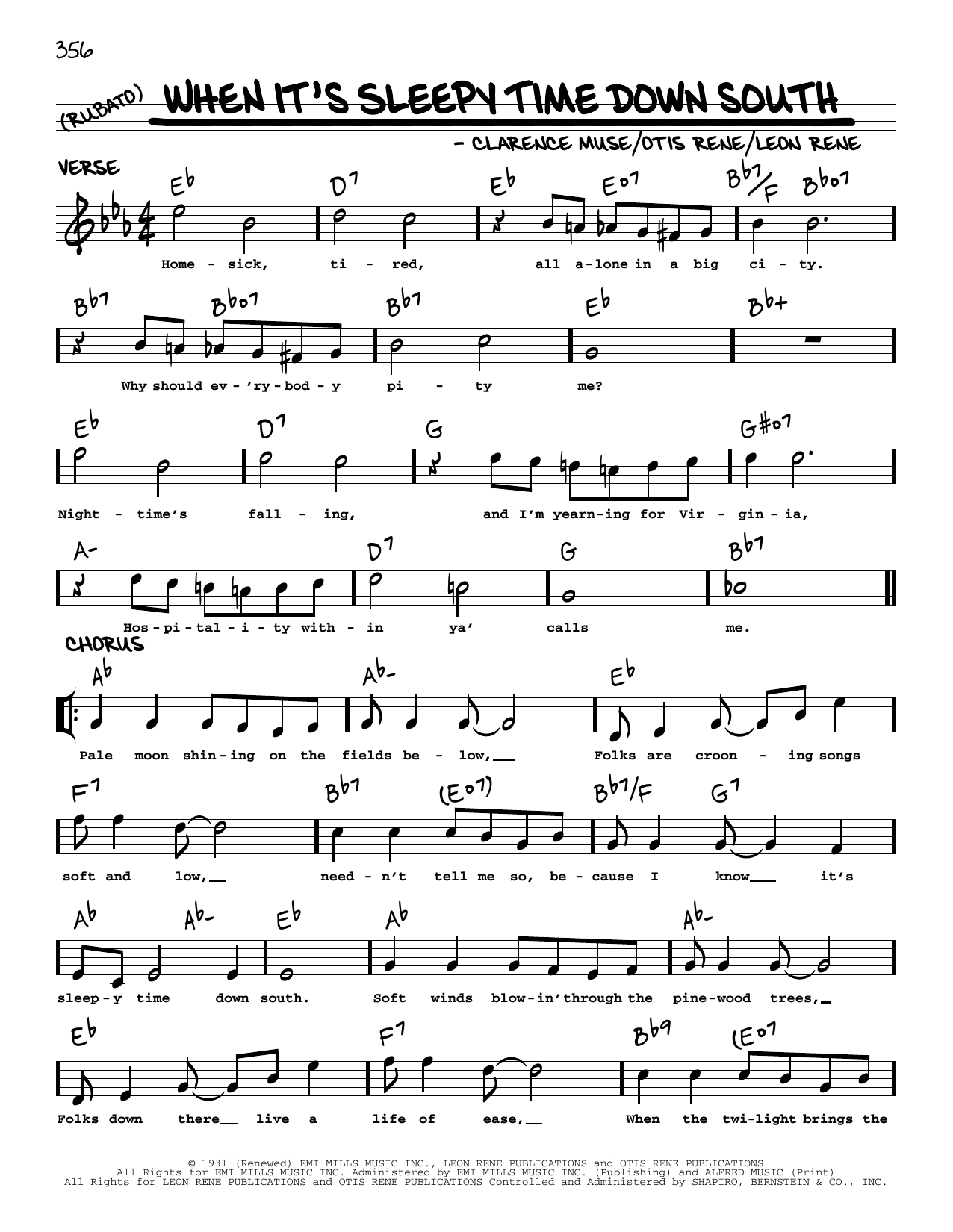 Louis Armstrong When It's Sleepy Time Down South (arr. Robert Rawlins) Sheet Music