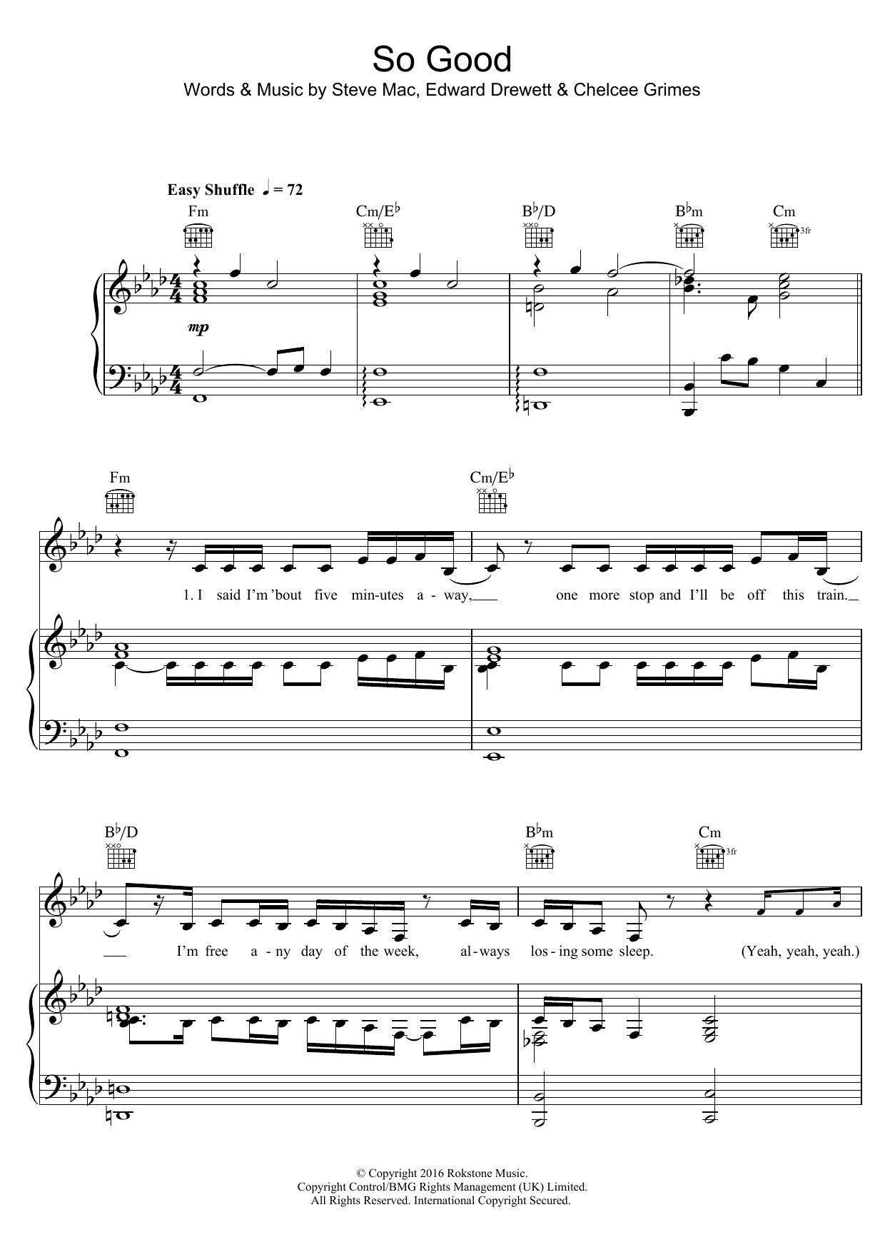 Louisa Johnson So Good Sheet Music