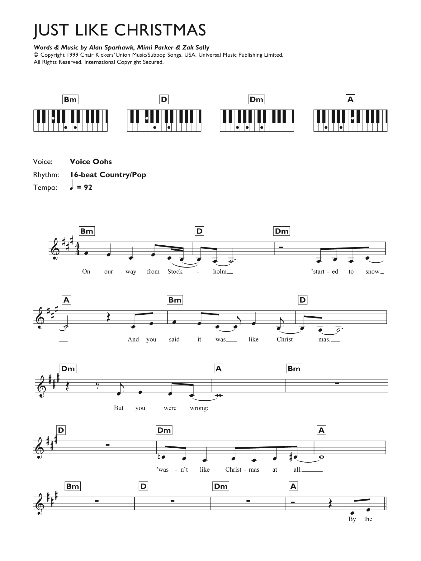 Low Just Like Christmas Sheet Music