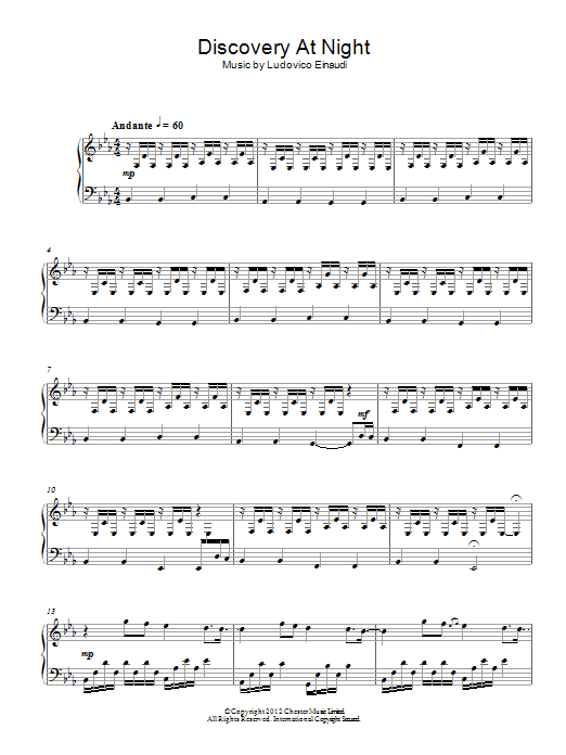 Ludovico Einaudi Discovery At Night Sheet Music