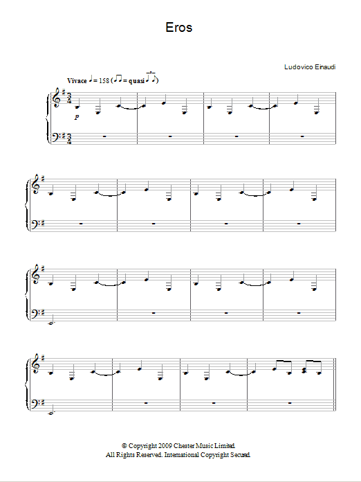 Ludovico Einaudi Eros Sheet Music