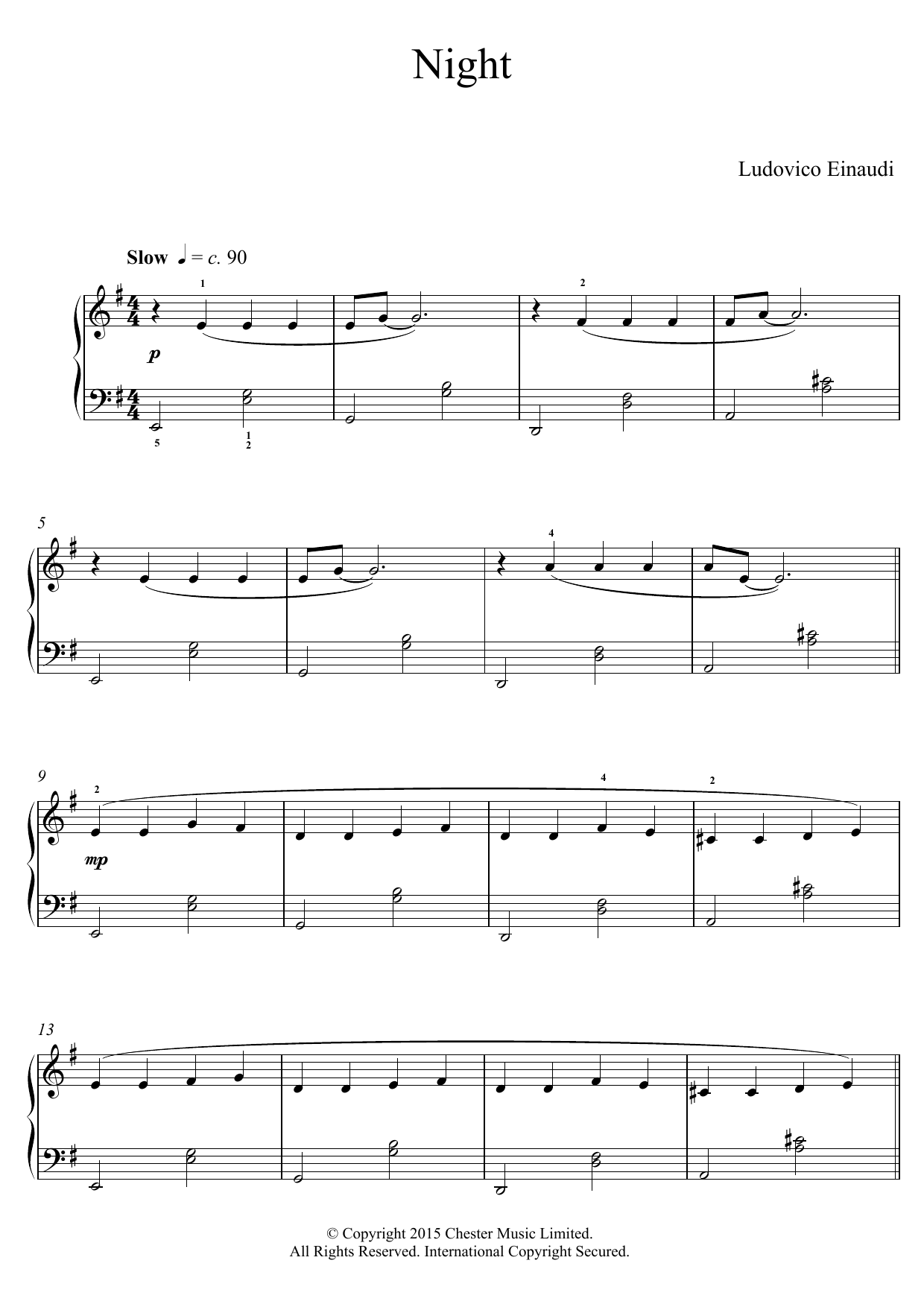 Ludovico Einaudi Night Sheet Music