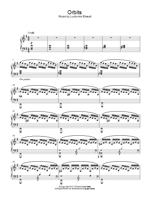 Ludovico Einaudi Orbits Sheet Music