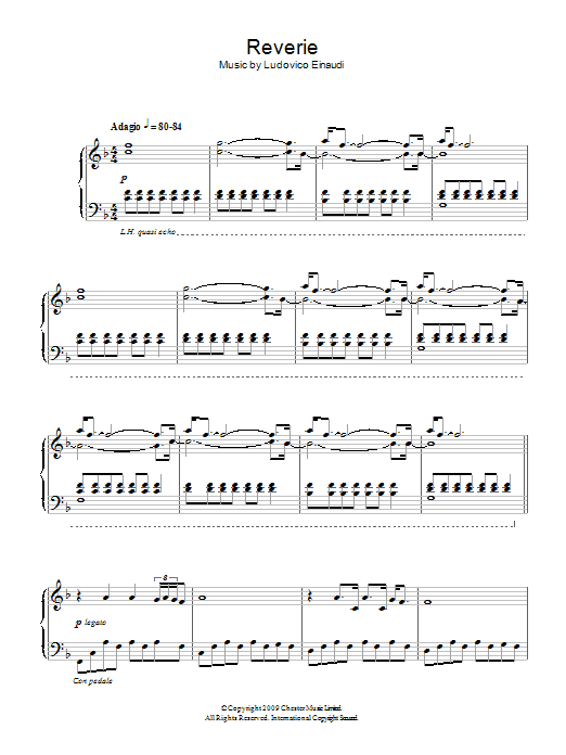 Ludovico Einaudi Reverie Sheet Music