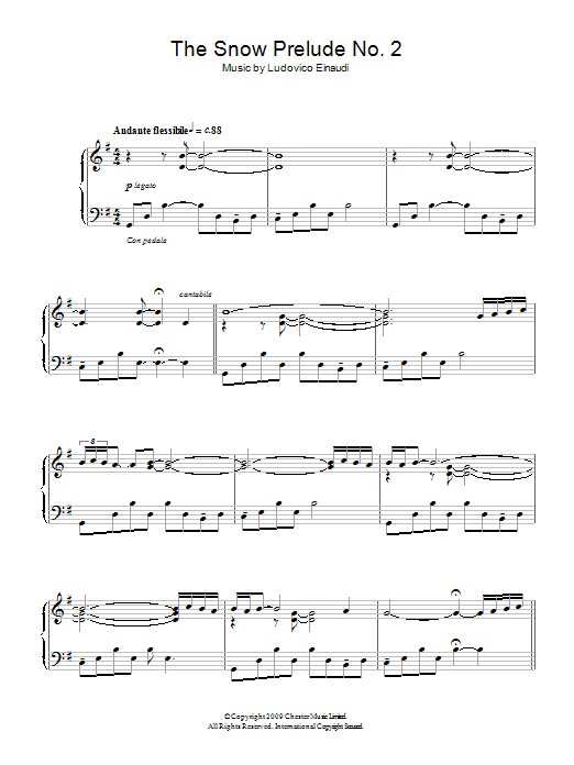 Ludovico Einaudi The Snow Prelude No. 2 Sheet Music