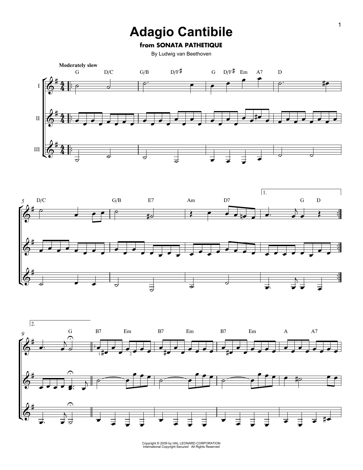 Ludwig van Beethoven Adagio Cantabile Sheet Music