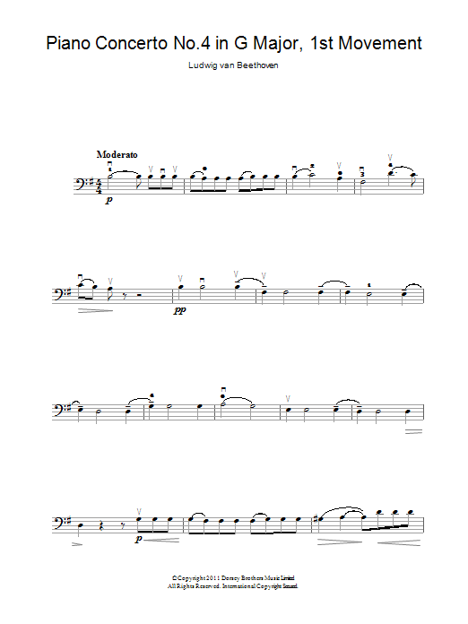 Ludwig van Beethoven Piano Concerto No.4 In G Major, First Movement Sheet Music