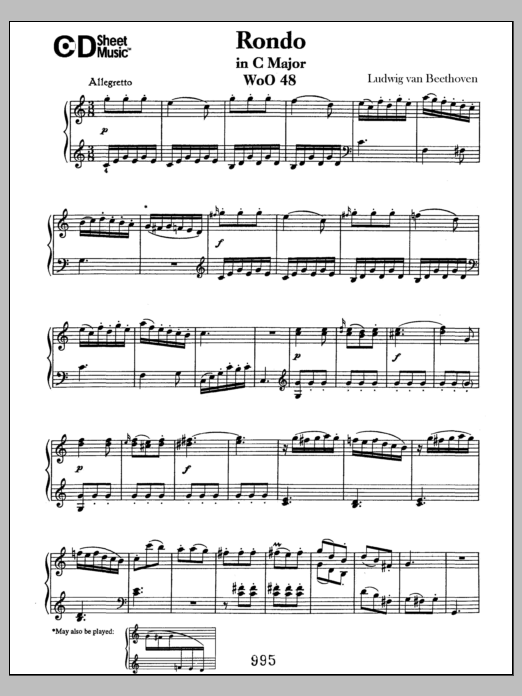 Ludwig van Beethoven Rondo In C Major, Woo 48 Sheet Music