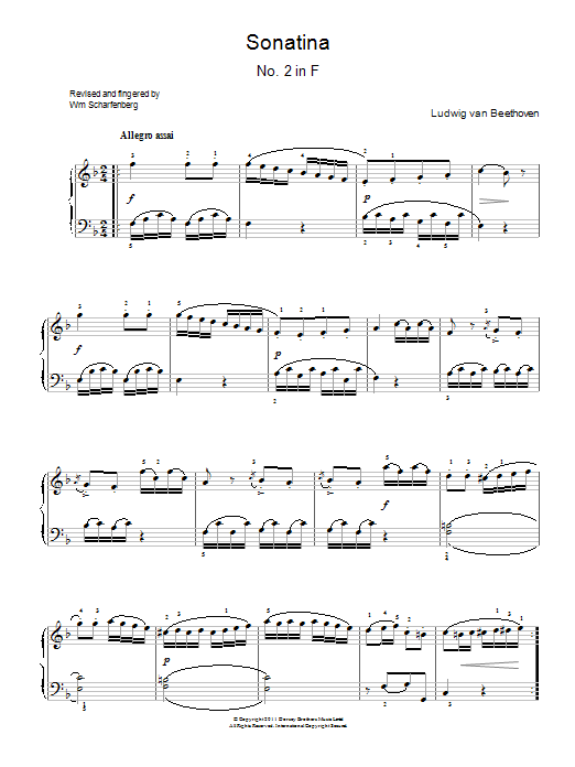 Ludwig van Beethoven Sonatina No.2 In F Major Sheet Music