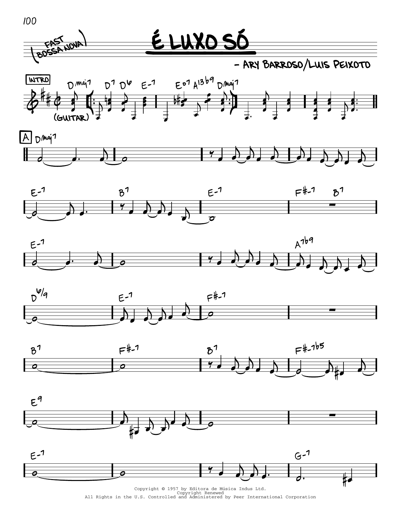 Luis Peixoto É Luxo Só Sheet Music