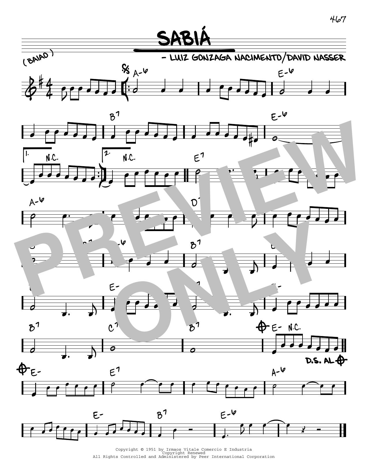 Luiz Gonzaga Sabia Sheet Music