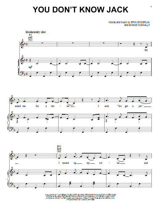 Luke Bryan You Don't Know Jack Sheet Music