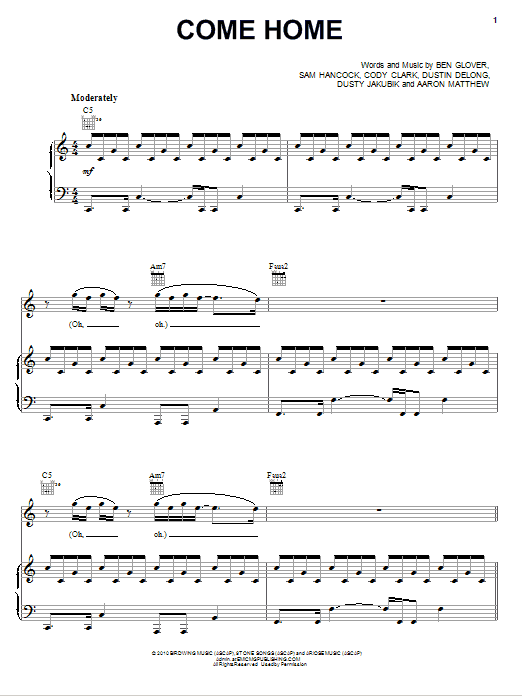 Luminate Come Home Sheet Music
