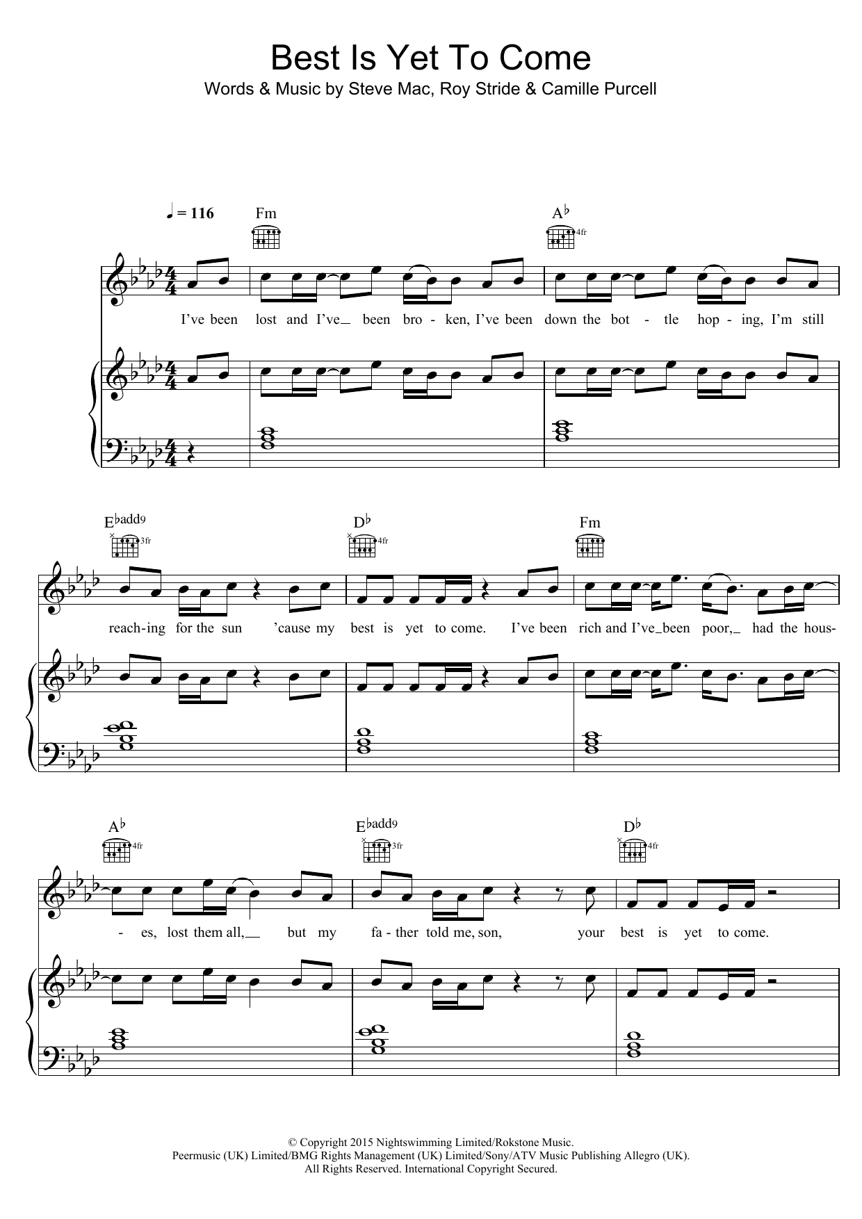 LuvBug Best Is Yet To Come Sheet Music