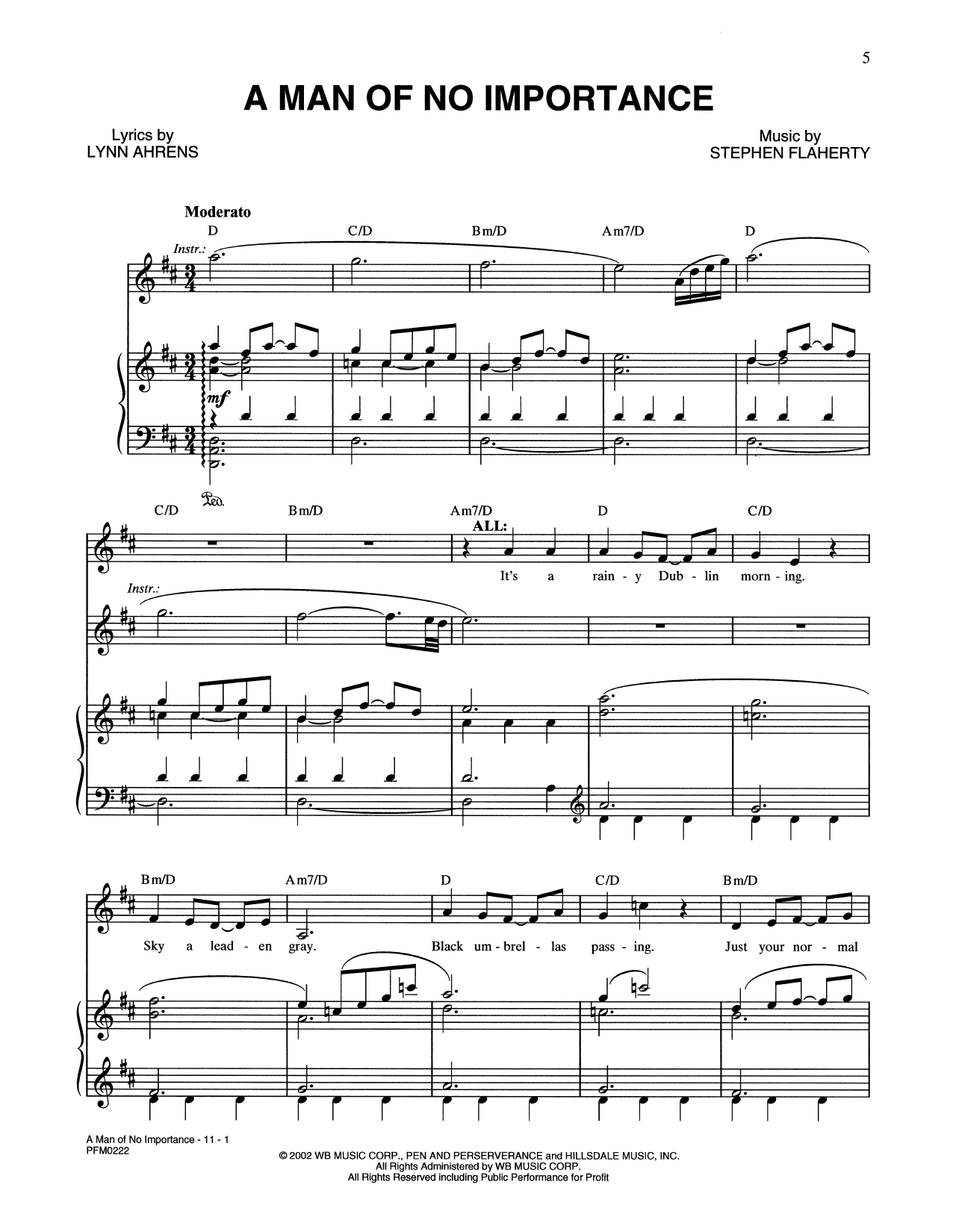 Lynn Ahrens and Stephen Flaherty A Man Of No Importance (from A Man Of No Importance: A New Musical) Sheet Music