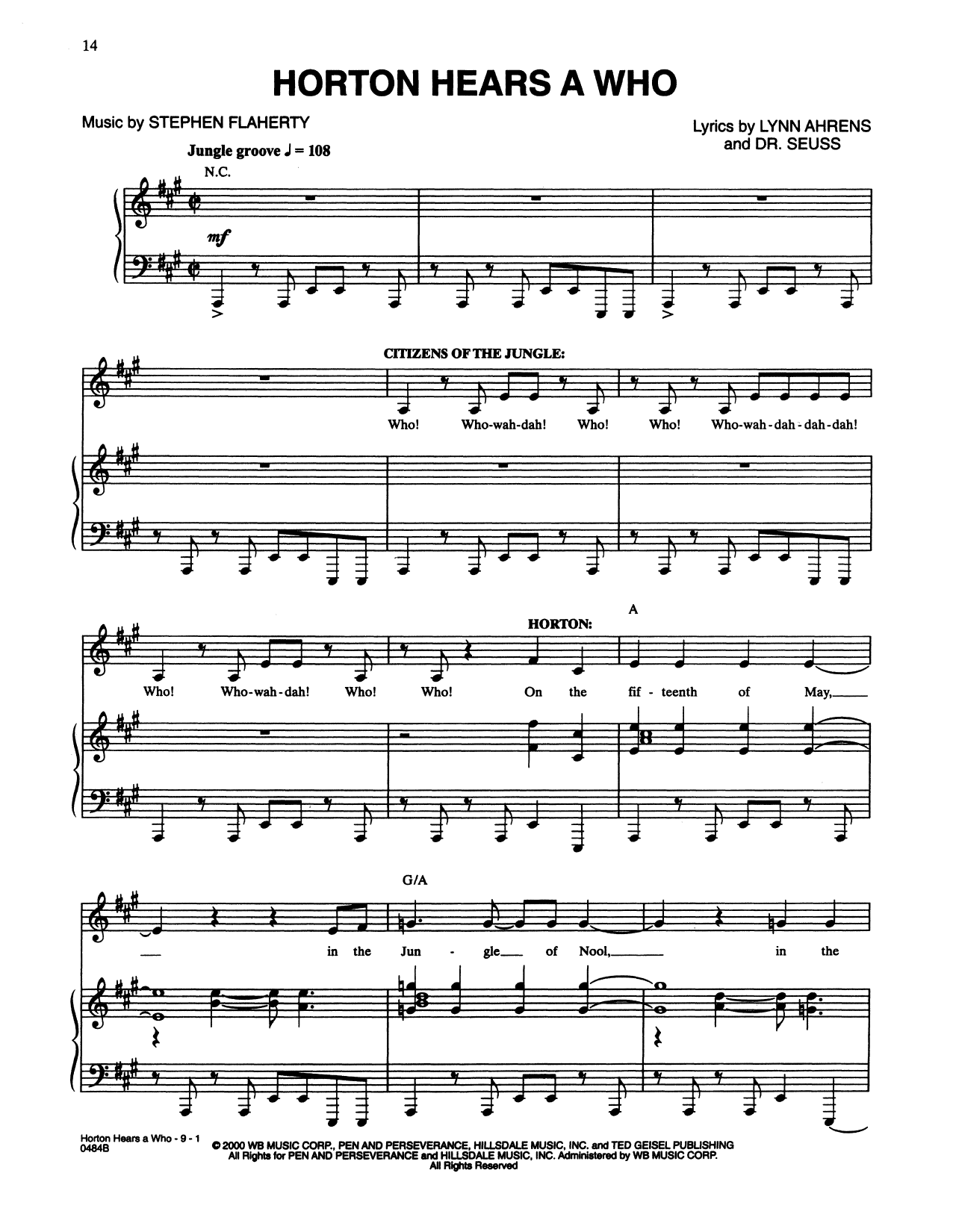 Lynn Ahrens and Stephen Flaherty Horton Hears A Who (from Seussical The Musical) Sheet Music