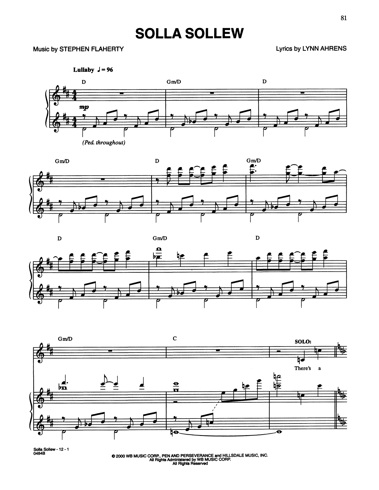 Lynn Ahrens and Stephen Flaherty Solla Sollew (from Seussical The Musical) Sheet Music