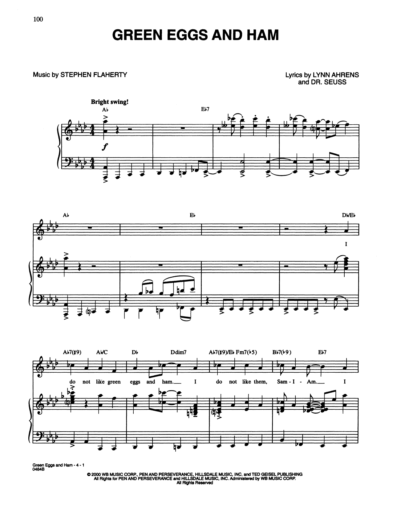 Lynn Ahrens, Dr. Seuss and Stephen Flaherty Green Eggs And Ham (from Seussical The Musical) Sheet Music