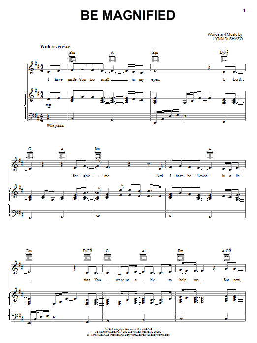 Lynn DeShazo Be Magnified Sheet Music