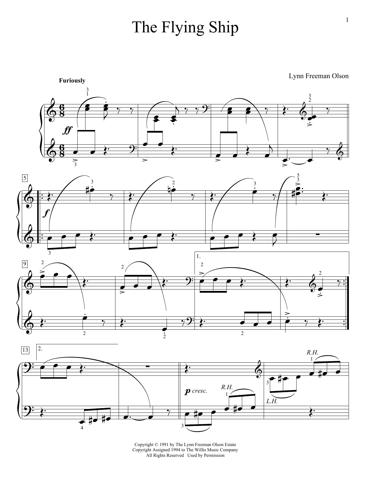 Lynn Freeman Olson The Flying Ship Sheet Music