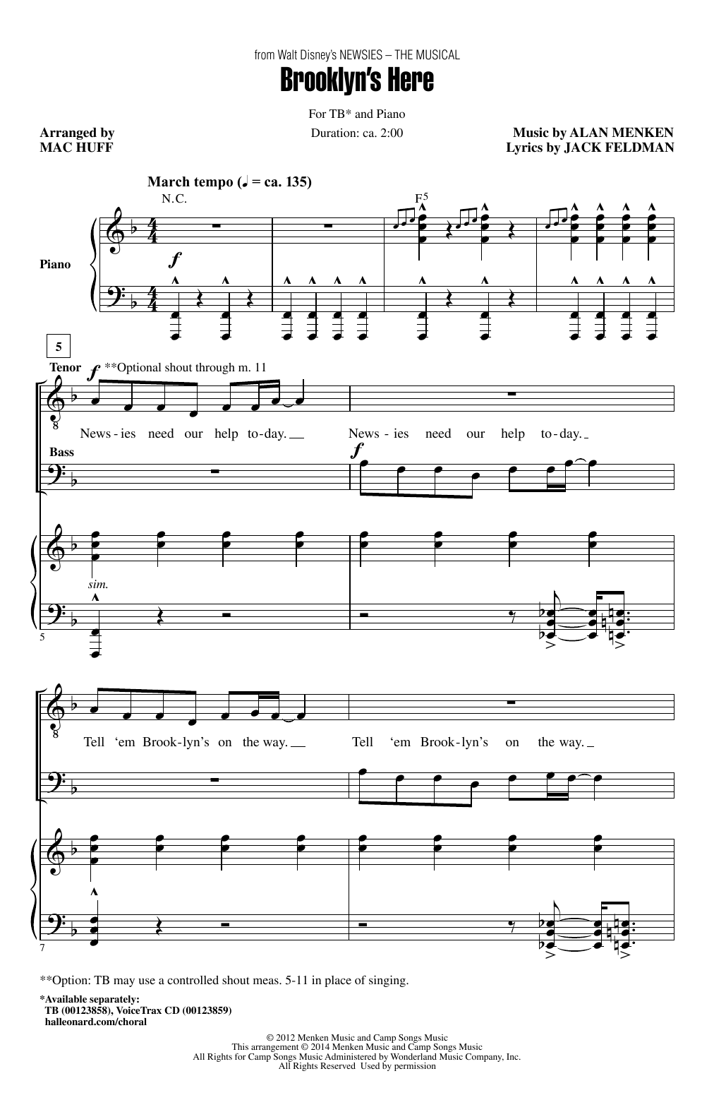 Mac Huff Brooklyn's Here Sheet Music